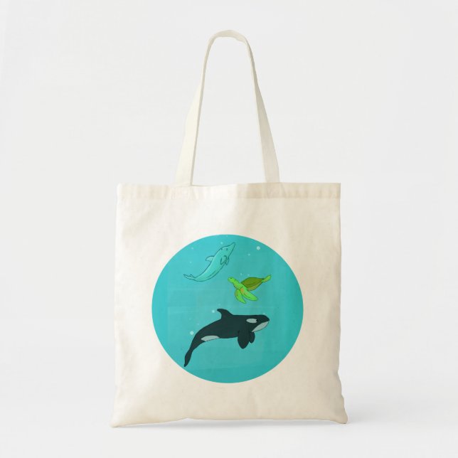 Sea Animals Tote Bag (Front)