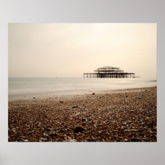 Sea at Brighton Beach Poster