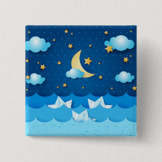 Sea at Night 15 Cm Square Badge