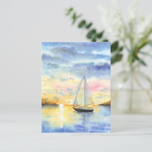 Sea at sunset postcard (Standing Front)