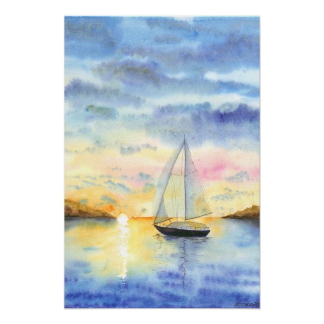 Sea at sunset poster (Front)