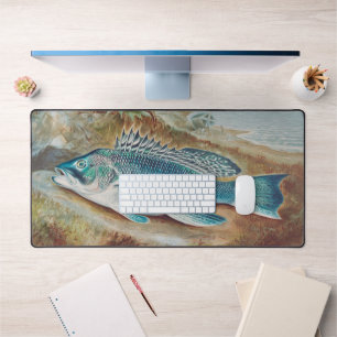 Sea Bass by S.A. Kilbourne, Vintage Fish Desk Mat