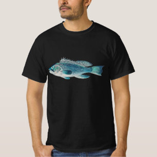 Sea Bass by S.A. Kilbourne, Vintage Fish T-Shirt