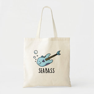Sea Bass Cute Bass Guitar Fish Pun Tote Bag