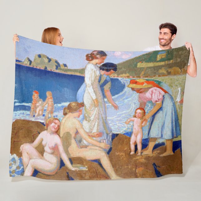 Sea Bathing, Maurice Denis Fleece Blanket (In Situ)