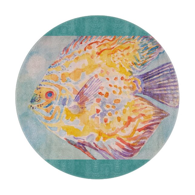 Sea beach Fish watercolour Cutting Board (Front)