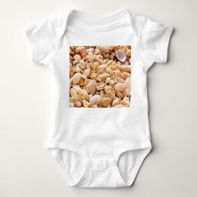 Sea Beach Shell: Summer Textured Background Baby Bodysuit (Front)