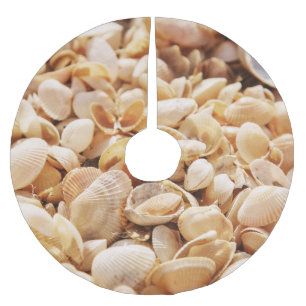 Sea Beach Shell: Summer Textured Background Brushed Polyester Tree Skirt