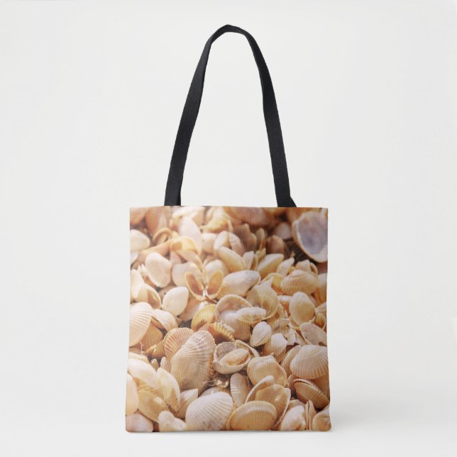 Sea Beach Shell: Summer Textured Background Tote Bag (Front)