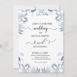 Sea Beach Wedding Invitation Coastal Destination