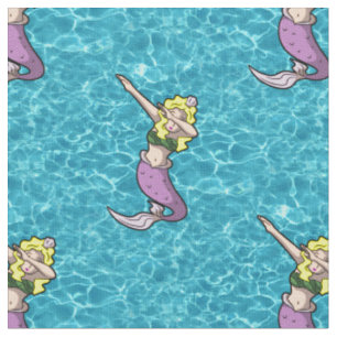 sea blonde dabbing mermaid fabric
