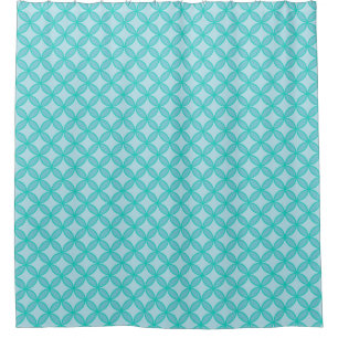Sea blue and seagreen circles pattern shower curtain