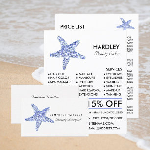 Sea Blue Beach Starfish, Beautician, Beauty Salon Flyer