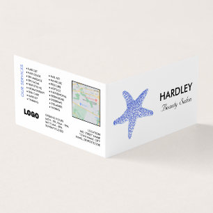 Sea Blue Beach Starfish, Beautician, Loyalty Card, Business Card