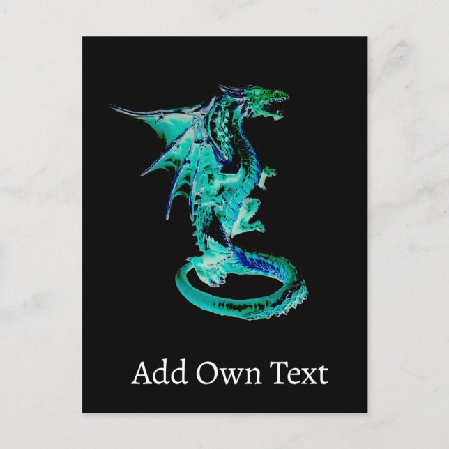 Sea Blue Dragon Holiday Postcard (Front)