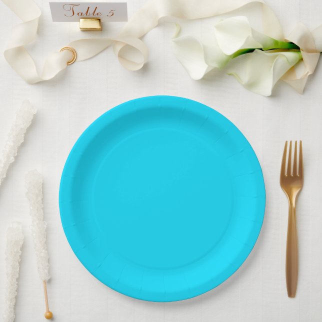 Sea Blue Paper Plate (Wedding)