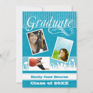 Sea Blue Senior Picture Class of Announcement