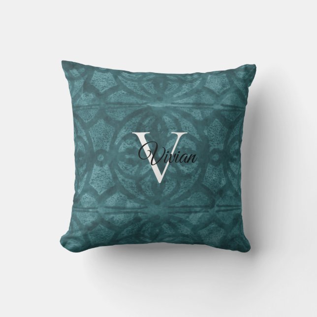 Sea Blue Watercolor Cushion (Front)