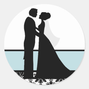 Sea Blue Wedding Couple Seals