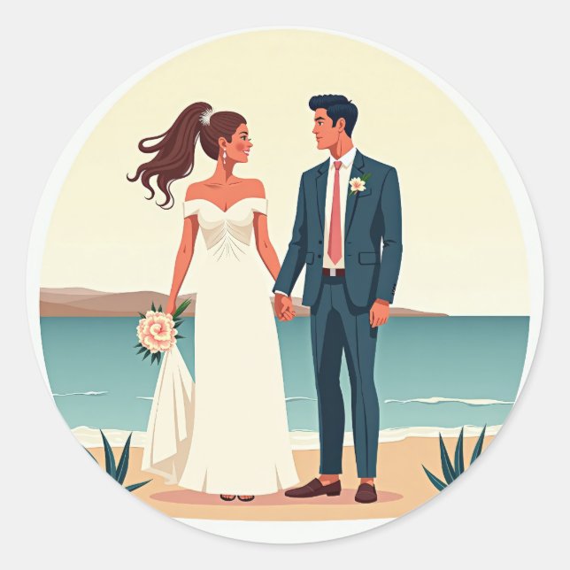 Sea Breeze Wedding Sticker  (Front)