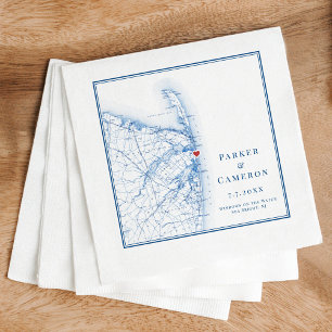 Sea Bright New Jersey Map Elegant Wedding Napkin