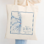 Sea Bright New Jersey Map Elegant Wedding Welcome Tote Bag<br><div class="desc">These Sea Bright New Jersey map tote bags are perfect to welcome your coastal Jersey Shore destination wedding guests with welcome bag goodies, or customise them for your wedding party. The heart is over Windows on the Water, but you can move the heart by clicking "Edit Using design tool" under...</div>