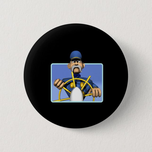 Sea Captain 6 Cm Round Badge (Front)