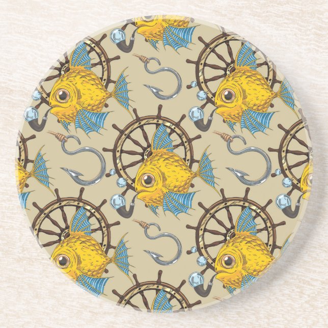 Sea Captain Fish Pattern Coaster (Front)