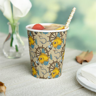 Sea Captain Fish Pattern Paper Cups