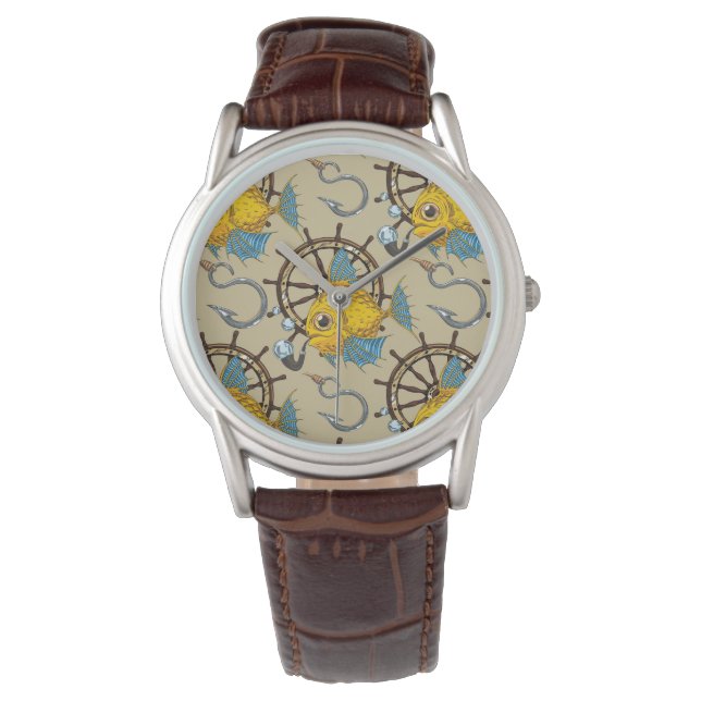 Sea Captain Fish Pattern Watch (Front)