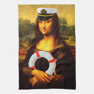Sea Captain Mona Lisa Tea Towel