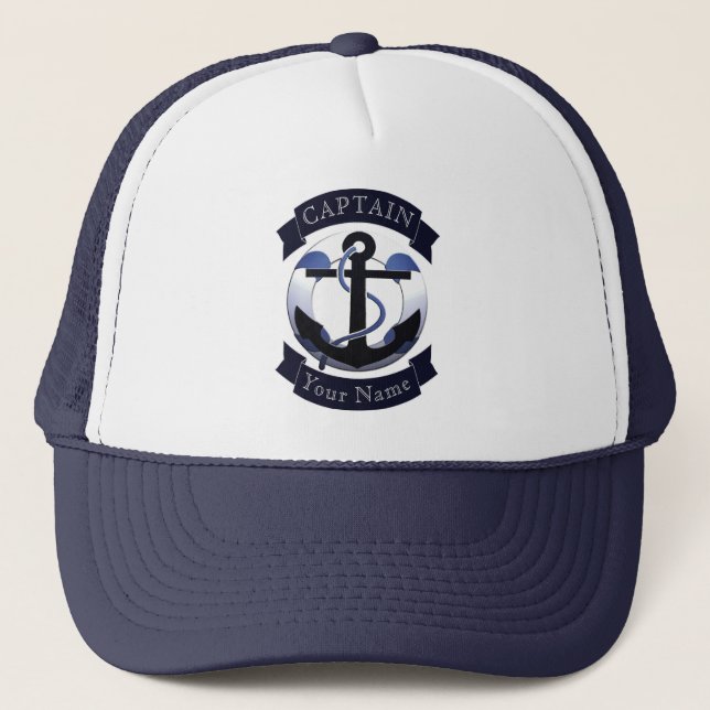 Sea captain sailor personalised trucker hat (Front)