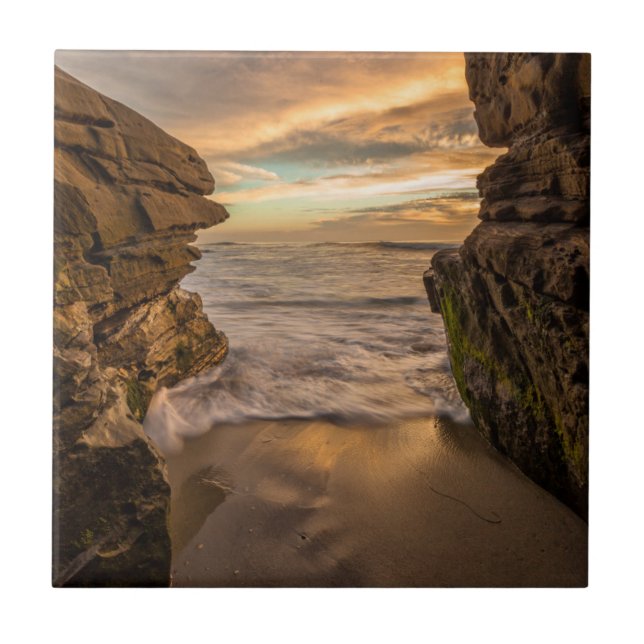 Sea cave at Windansea Beach Tile (Front)