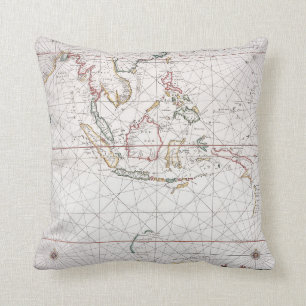 Sea chart East of India Indonesia Cushion