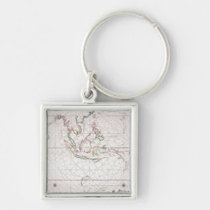 Sea chart East of India Indonesia Key Ring
