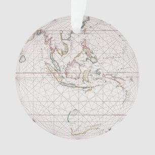 Sea chart East of India Indonesia Ornament