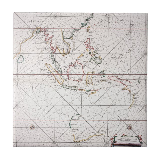 Sea chart East of India | Indonesia Tile (Front)