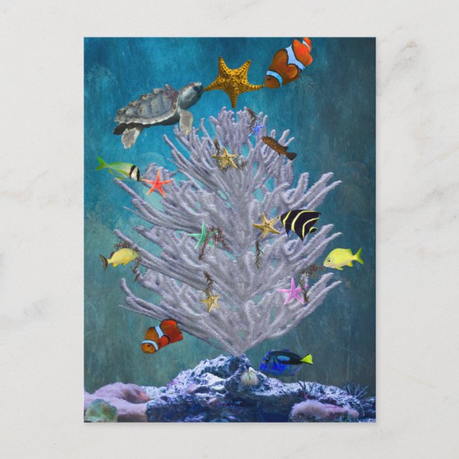Sea Christmas Tree Holiday Postcard (Front)