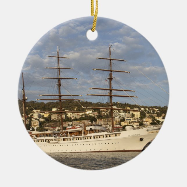 Sea Cloud II Ceramic Tree Decoration (Front)