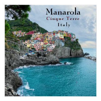 Sea Coast Cinque Terre Manarola Italy Poster