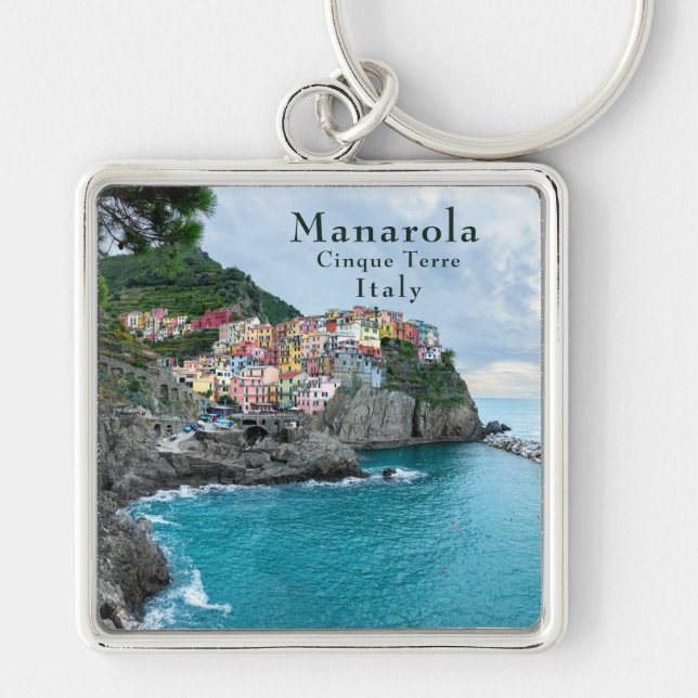Sea Coast Cinque Terre Manarola Riomaggiore Italy  Key Ring (Front)