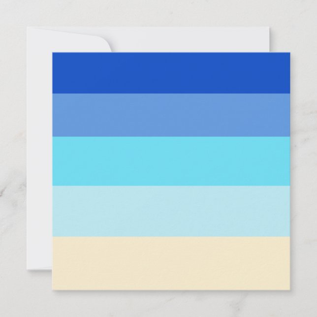 Sea ColorsStripes Pattern Invitation (Front)