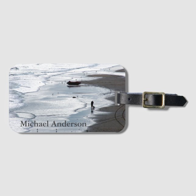 Sea coming to shore - Personalised Luggage Tag (Front Horizontal)