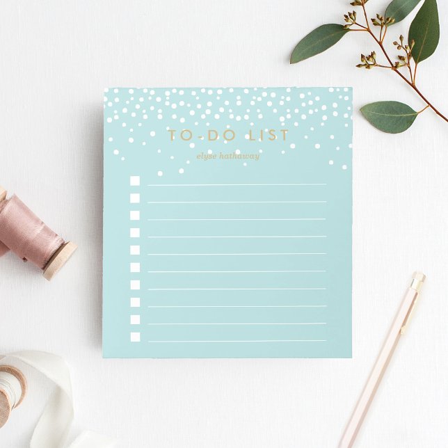 Sea | Confetti Dots Personalised To-Do List Notepad (Creator Uploaded)