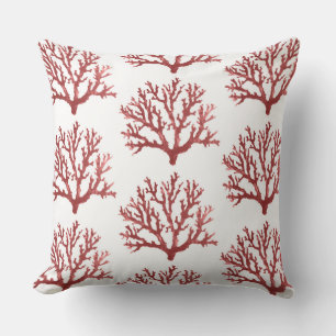Sea Coral Accent Pillow Coastal Throw Pillows