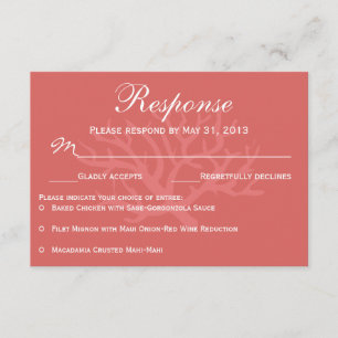 Sea Coral RSVP Response Cards