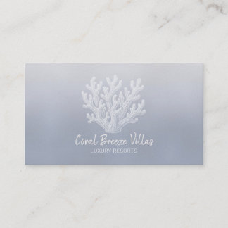 Sea Coral Silhouette | Blue Pearl Business Card
