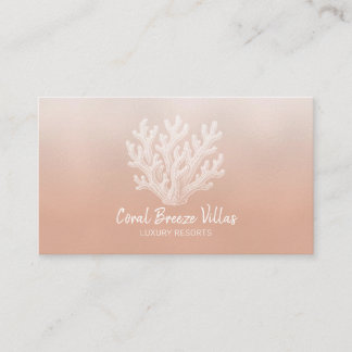 Sea Coral Silhouette | Lt Coral Business Card
