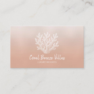 Sea Coral Silhouette | Lt Coral Business Card