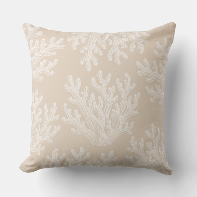 Sea Coral Silhouette | Sunkissed Sand Cushion (Front)